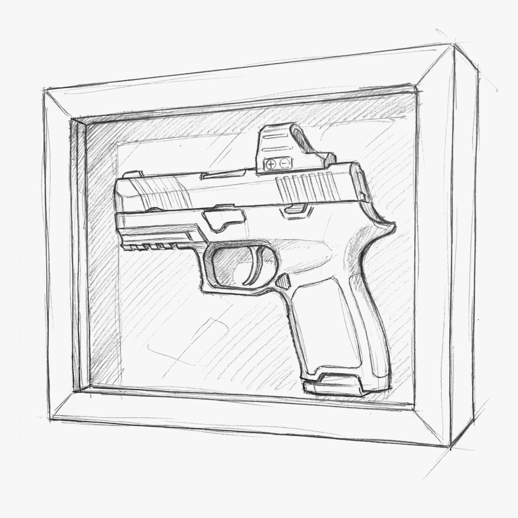 The Perfect Fit Display Case - Standing upright sketch