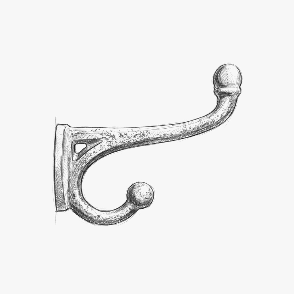 Cast iron double hook (sketch)