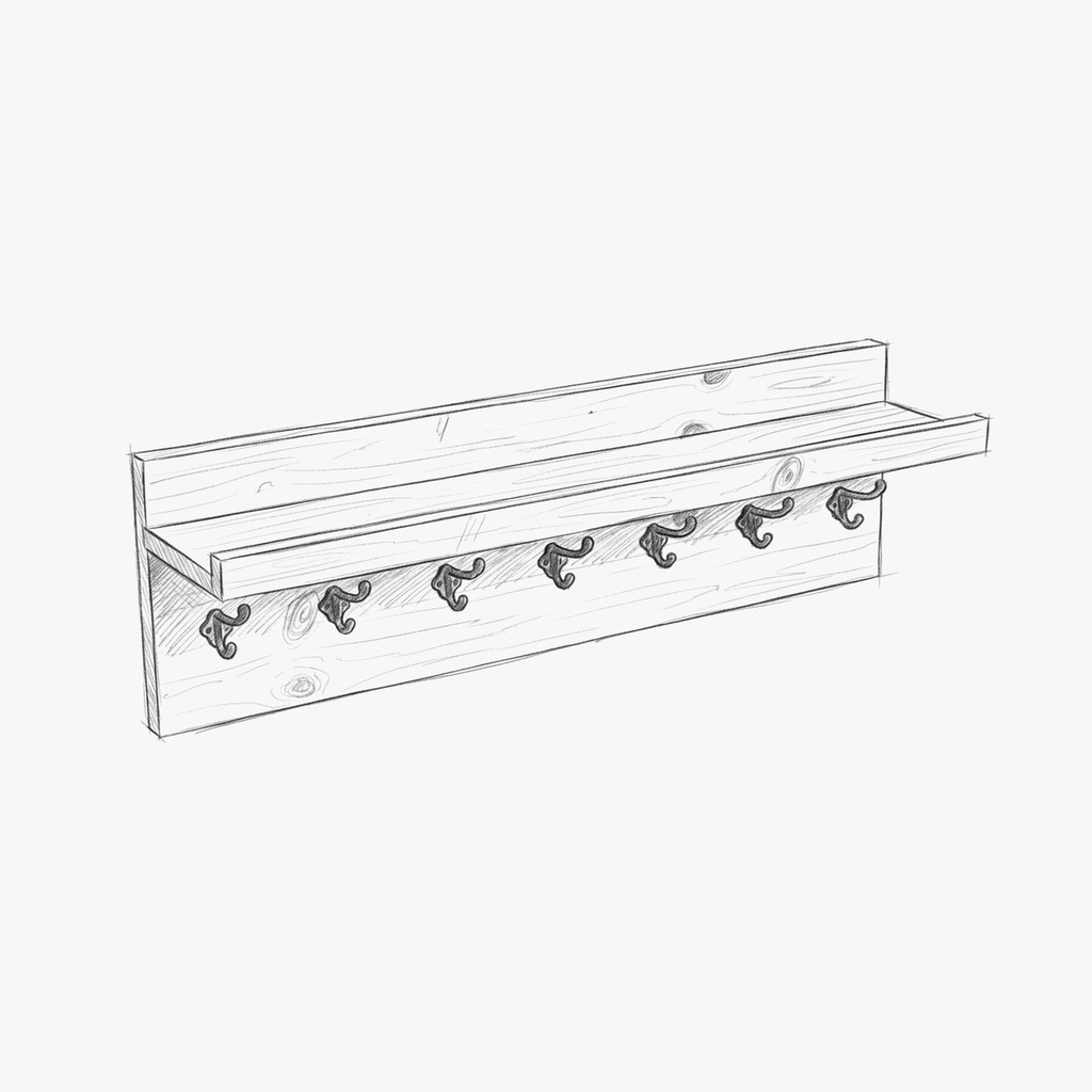 Heritage Rustic Coat Rack (sketch)
