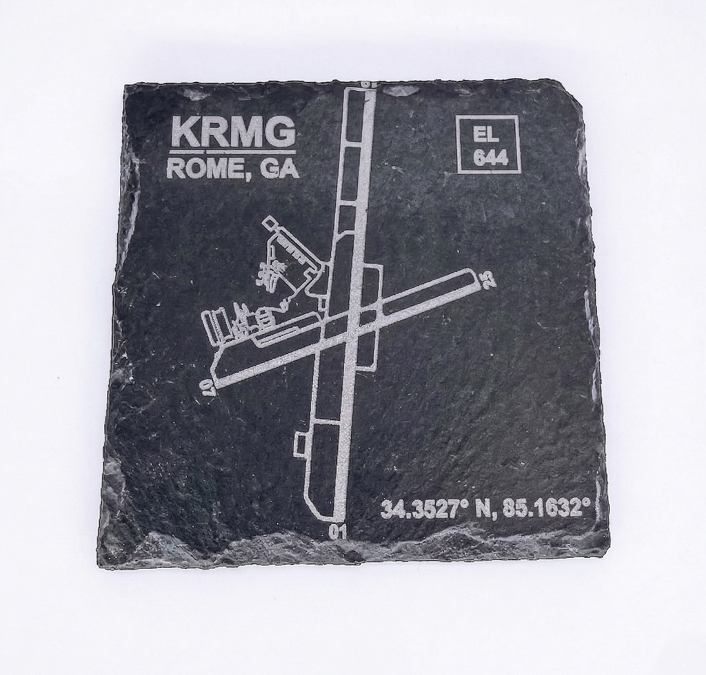 Airport Map Slate Coaster