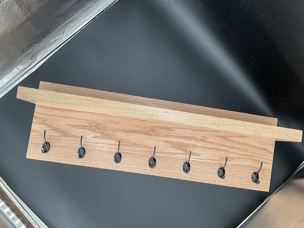 Premium Oak Coat Rack with Shelf