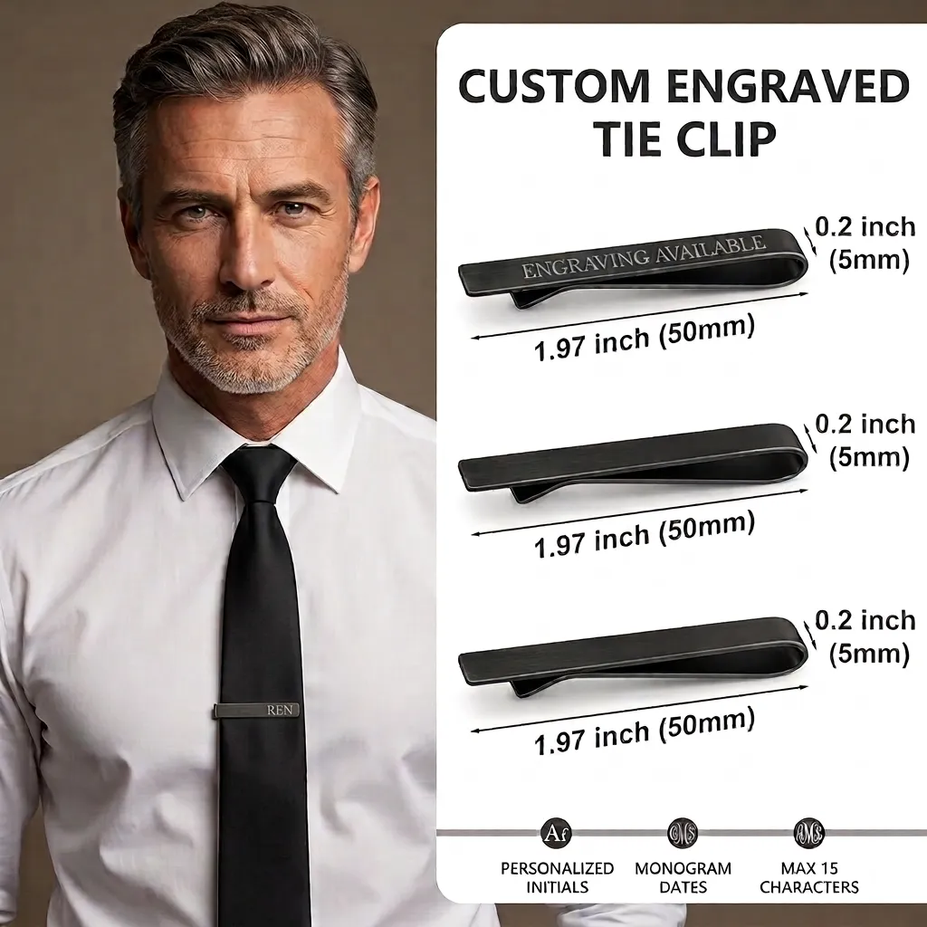 [TIECLIP-BLK-MATTE] Matte Black Tie Clip