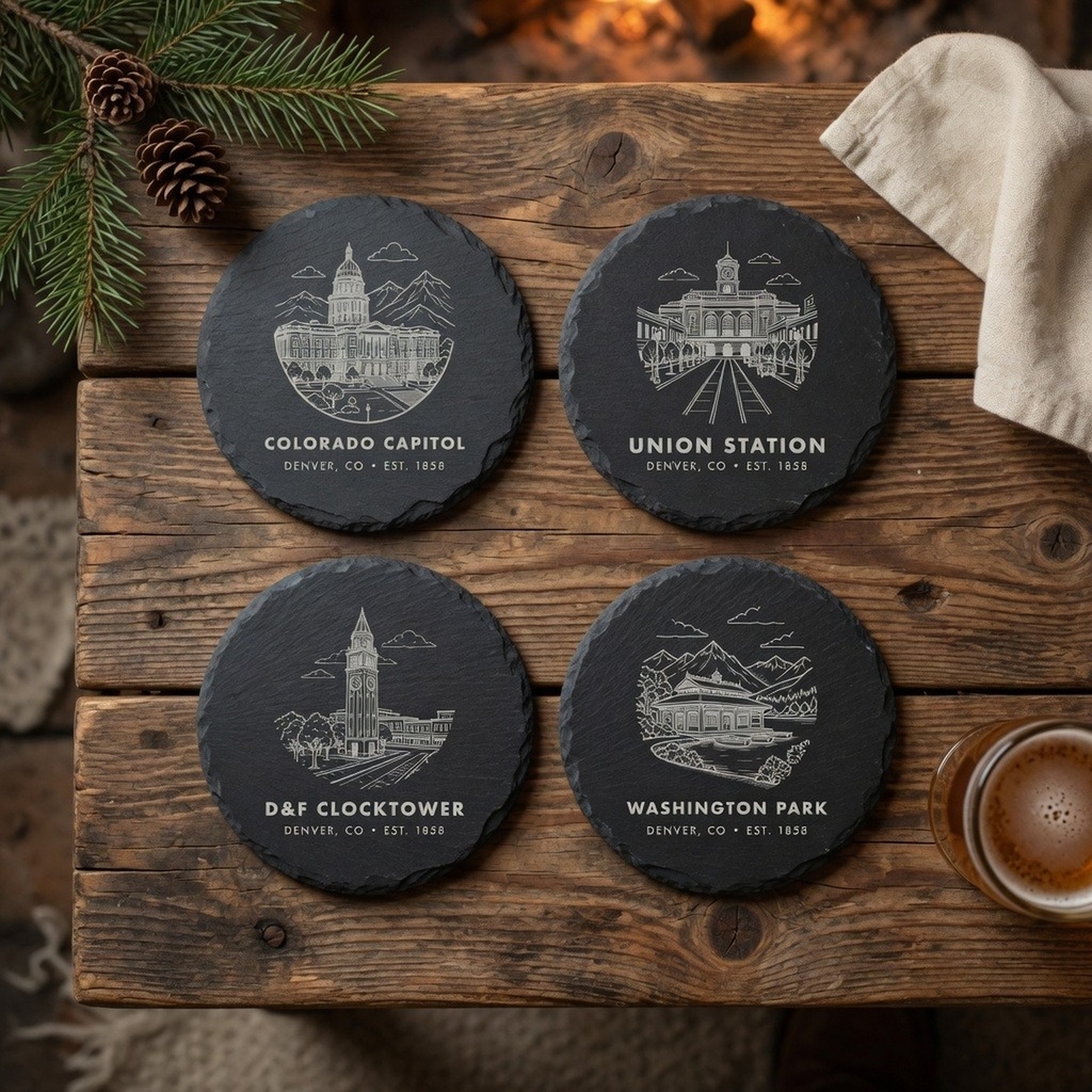Denver Landmark Slate Coaster Set of 4