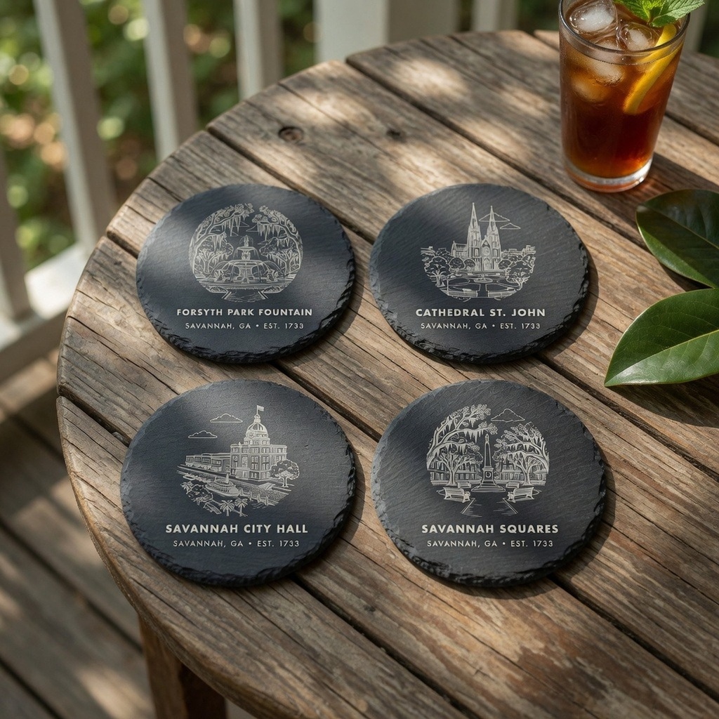 Savannah Landmark Slate Coaster Set of 4