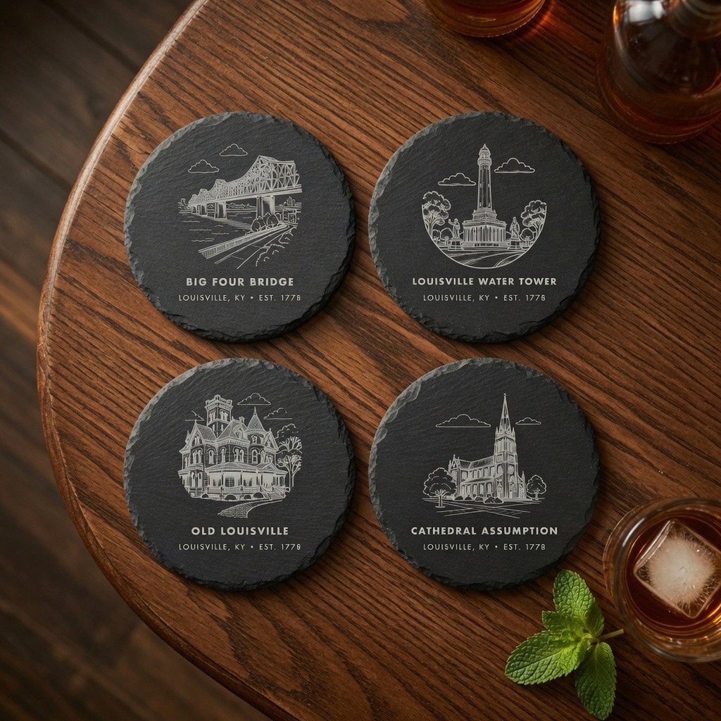 Louisville Landmark Slate Coaster Set of 4