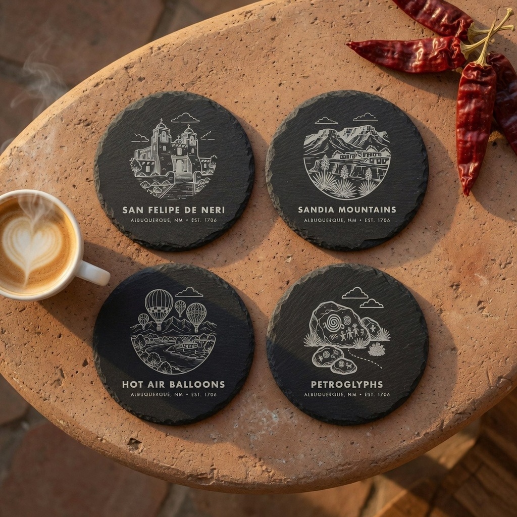 Albuquerque Landmark Slate Coaster Set of 4