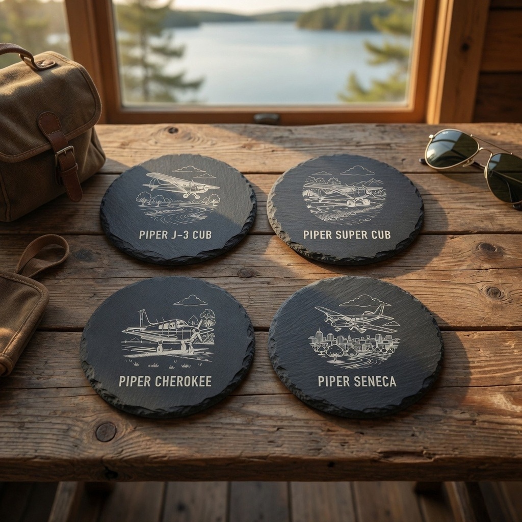 Piper Pilot Coasters – Set of 4