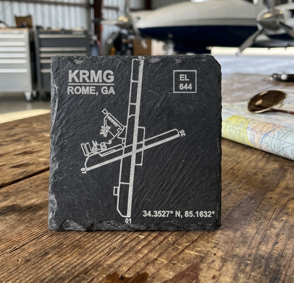[AIRPORT-MAP-SLATE-COASTER] Airport Map Slate Coaster