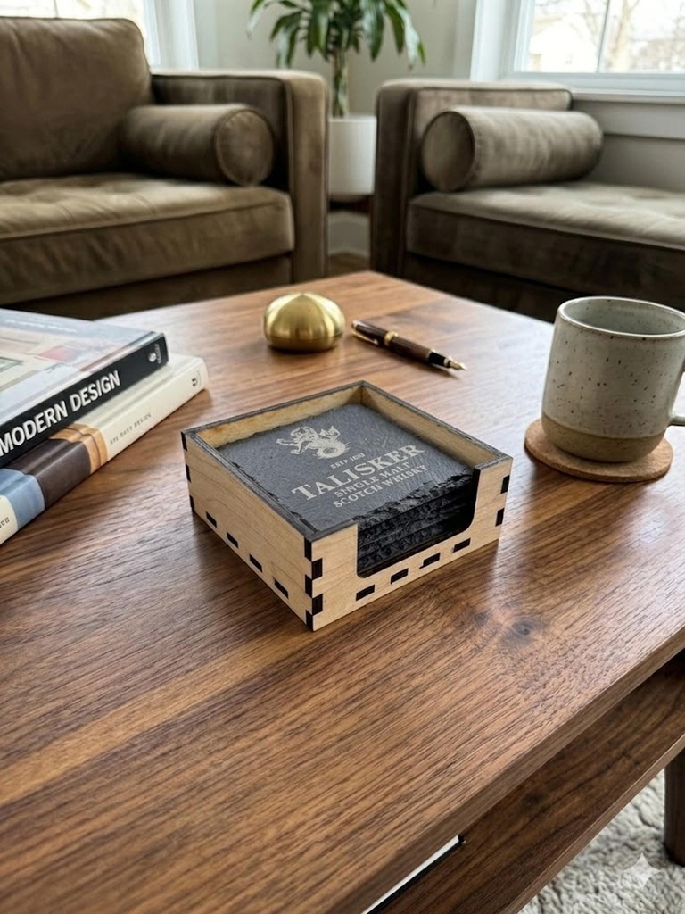 [COASTER-HOLDER-SQ] Coaster Holder - Round or Square Design (Square)