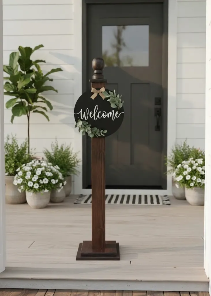 [PP-SOLAR] Porch Post for Door Hangers, Wreaths, etc (Solar Light)